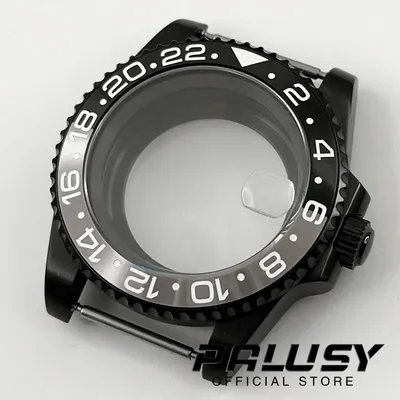 PVD Black Diver NH35 40mm Waterproof Sapphire Glass SUB Watch Case GMT For NH34 NH35 NH36 NH70 NH72 ETA2824 PT5000 Movement