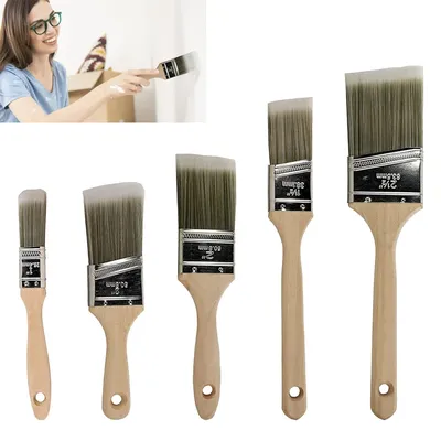 Double Thick Chip Paint Brush Set,Wood Stain Brushes for Painting Walls and Fence Staining, Wooden