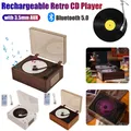 Lettore CD retrò Altoparlante wireless ricaricabile Bluetooth 5.0 Lettore musicale domestico portatile Lettore CD desktop USB da 3,5 mm AUX per telefono
