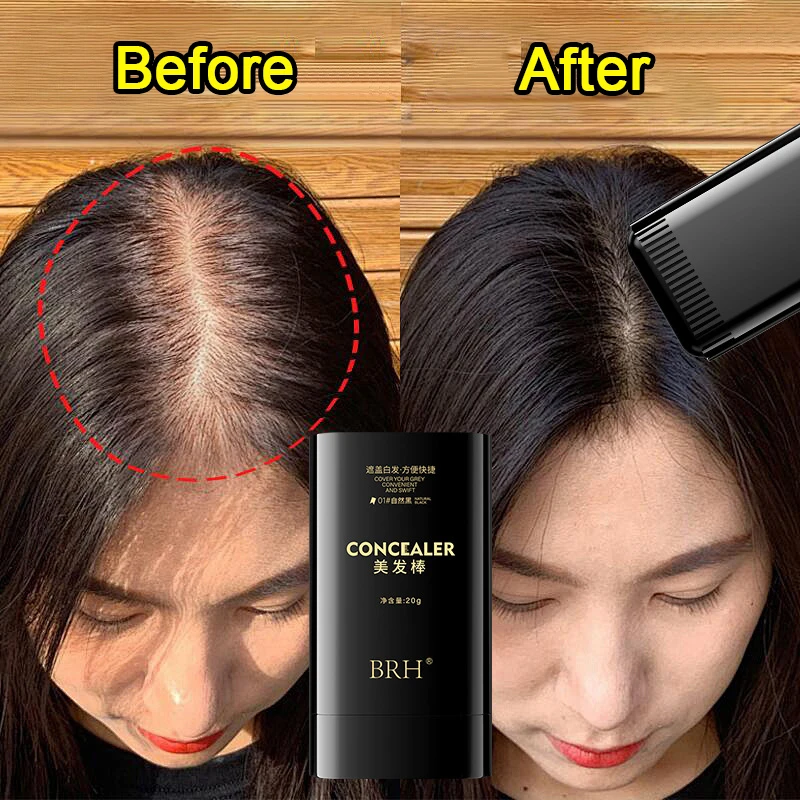 Bastoncino per capelli in 3 colori, artefatto per la copertura dei capelli grigi Nessuna perdita di colore Bastone per tinture per capelli usa e getta Radici dei capelli Tintura e colore dei capelli