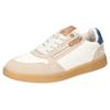Sneaker MUSTANG SHOES, Herren, Gr. 42, beige (sanftes weiß, beige), Lederimitat, kontrastfarbene Details, casual, Schuhe, Retro Sneaker, Schnürschuh mit Außenreißverschluss