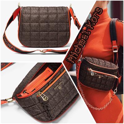 Michael Kors Bags | Like New Mk Quilted Sling Bag | Color: Brown/Orange | Size: Os