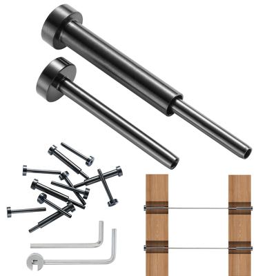 Invisible Cable Railing kit, T316 Stainless Steel 1/8" Invisible Receiver and Swage Stud End for Cable Railing, Swage Tensioner