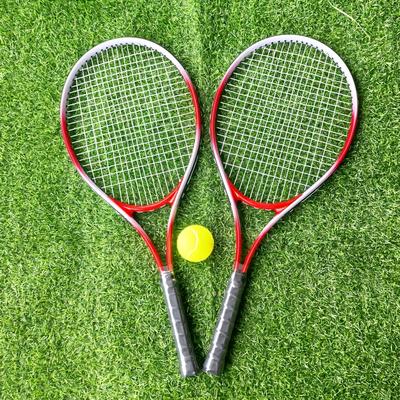TEMU 2-pack Competition Tennis Rackets With 1 Tennis Ball For Beginners And Adults, High-elastic Training And Competition Special Tennis Rackets For Outdoor And Indoor Double Competitions Image