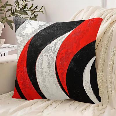 TEMU - 18x18 - Red, & On , Zippered Cushion For Sofa, Bed, And Car Decor - Washable, Image