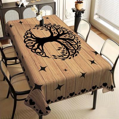 TEMU 1pc Tree Of Tablecloth Rectangular Tablecloth Home Printed Tablecloth Holiday Party Decoration Tv Cabinet Coffee Table Cloth Cloth Image