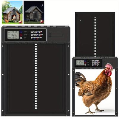 TEMU Automatic Chicken Coop Door, Automatic Chicken Flap With Time And Manual Mode, Predator Protection, Durability, Universal Compatibility Image