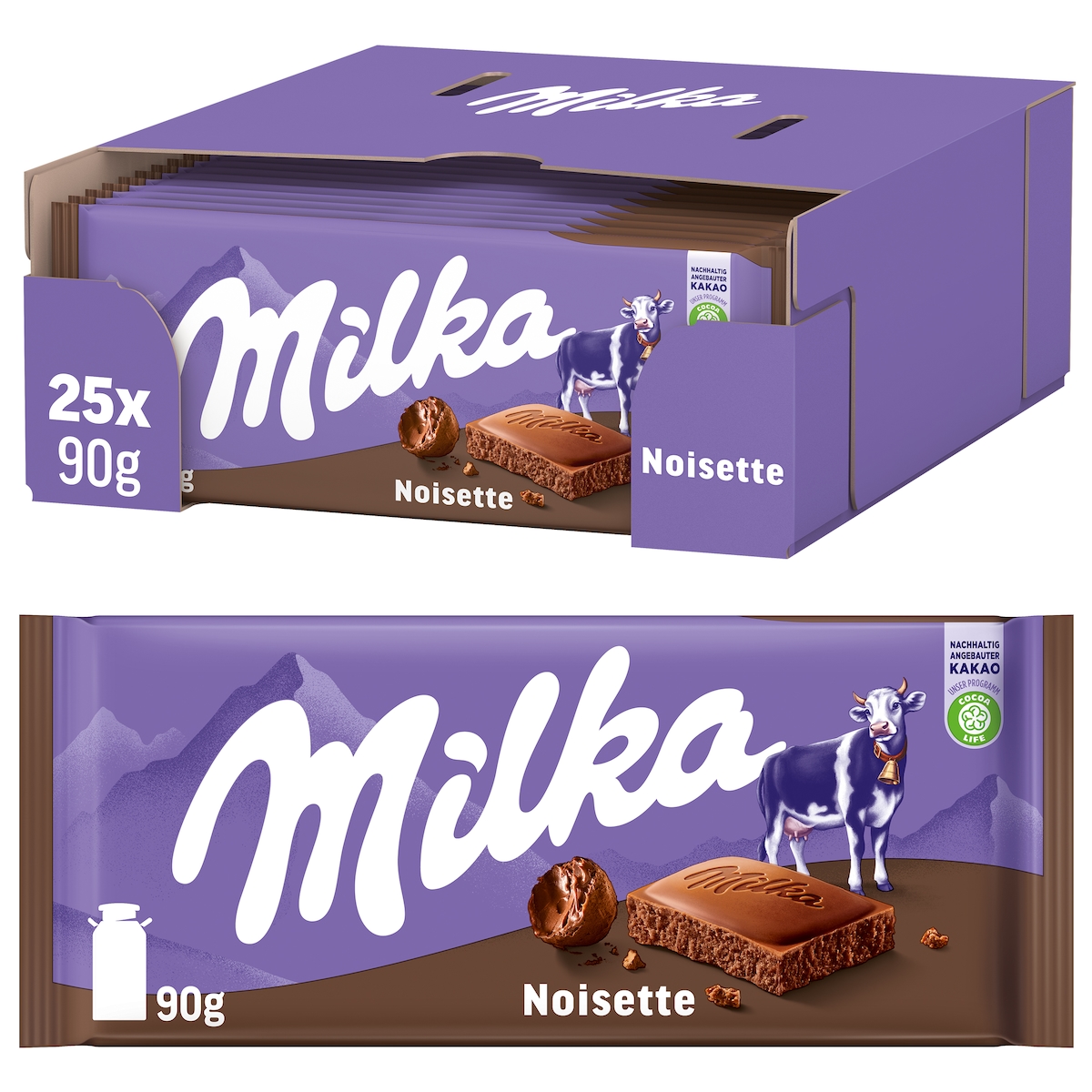 Milka Noisette Tafel 25 x 90 g (2,25 Kg) Image
