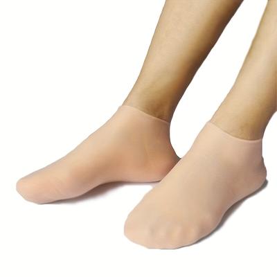 TEMU 1 Pair Hypoallergenic Silicone Moisturizing Socks For Soft, Smooth Feet - Reusable Spa-quality Foot Protectors In Translucent Pink, Pedicures, Foot Care Image