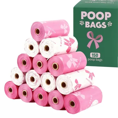 150/300/450 Count Extra Thick Dog Waste Bags, Leak-Proof Polyethylene Trash Bags Suitable for Cats
