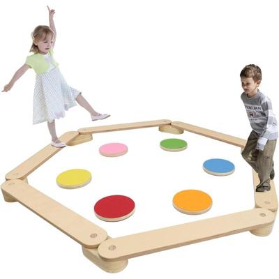 Naizy - Schwebebalken Balancierbalken Kinder mit 6 Balanciersteine und 6 Balancepedal Balance Board Image
