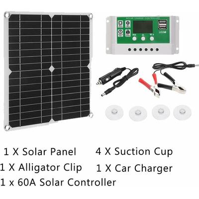 12 V 12 W Solarpanel-Set mit Solarladeregler, Solarpanel für Auto, Yacht, Wohnmobil, Boot, Handy, Image