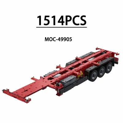 Bausteine MOC-49905 Klassischer Overseas-Behälteranhänger (RC) 1:17 LKW 1514PCS Junge Image