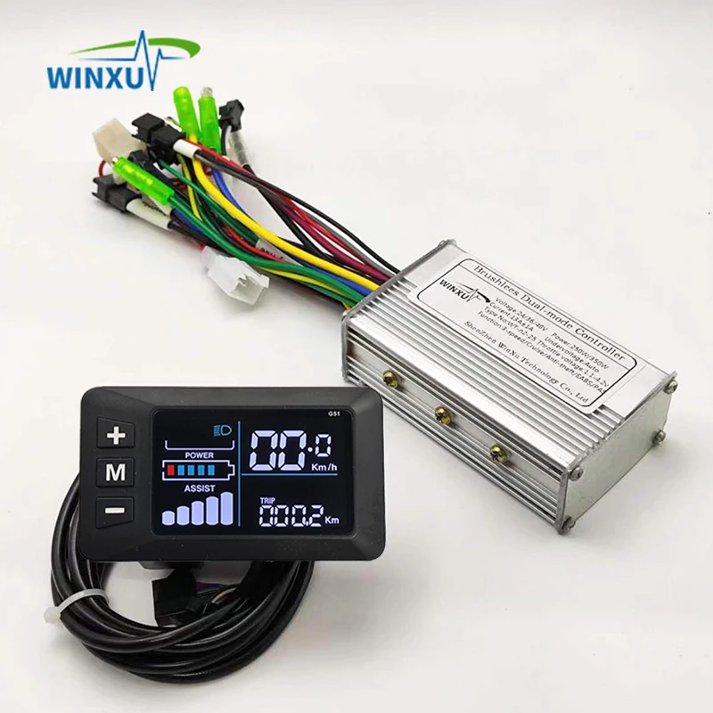 24V 36V 48V 250W 350W E-Bike Bürstenloser Motorantrieb Universal Controller G51 Farb-LCD-Display-Set für Elektro-Fahrrad-Roller Image