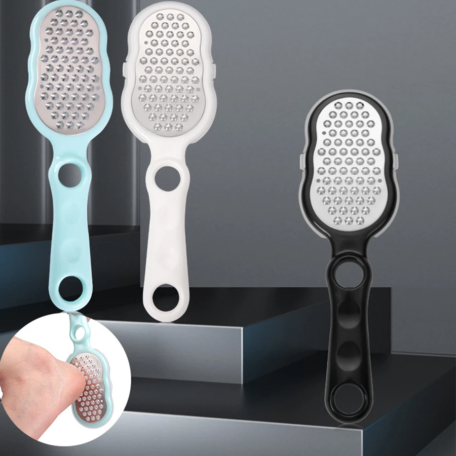 1pc profession elle Doppelseite Fuß feile Edelstahl Fuß feile Kallus entferner Füße Raspel Fußpflege-Tool mit Abdeckung Image