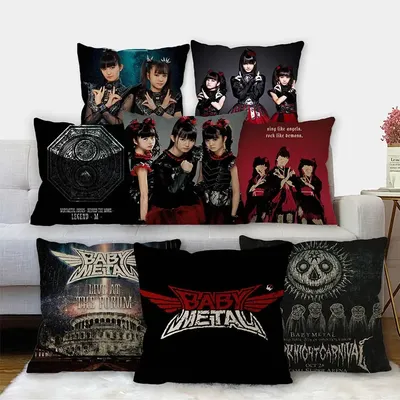 Schöner Babymetal-Kissenbezug, Baumwoll-Leinen-Stoff, quadratischer Kissenbezug mit Reißverschluss, Image