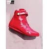 Modedesign Front Reiß verschluss Frauen Echt leder High Top Schuhe Persönlichkeit Lack leder kurze Stiefel Freizeit schuhe Größe 34-41