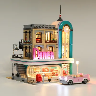 6 MINI-Figuren, 2488 Stück, Innenstadt, Diner, Bausteine, kompatibel mit 10260 15037, Bildung, Image