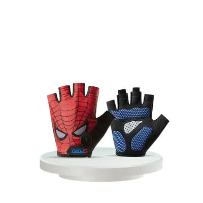 Marvel Spiderman Kinder-Fahrradhandschuhe, rutschfest, Halbfinger, Radfahren, Rollschuhlaufen, Image