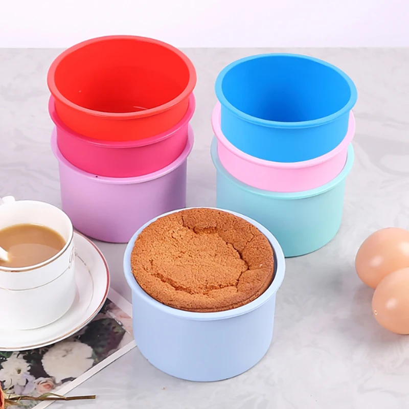 4/8 Zoll runde Silikon-Kuchenformen – Silikonformen zum Backen, Schnellverschluss für Schicht, Käse, Regenbogen- und Chiffon-Kuchen Image