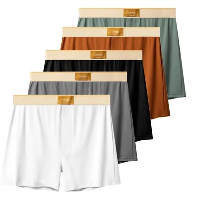 4 stücke Männliche Pfeil Hosen Männer Baumwolle Boxer Shorts Lose Mid-Taille männer Plus Größe Image