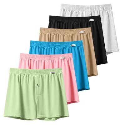 4 stücke Männliche Pfeil Hosen Männer Baumwolle Boxer Shorts Lose Mid-Taille männer Plus Größe Image