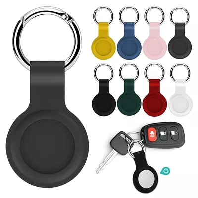 Abdeckung für Apple Airtags Hülle, flüssiges Silikon, Schutzhülle, Tracker, Zubehör, kratzfeste Hülle, Schlüsselanhänger, Air-Tag-Stoßstange