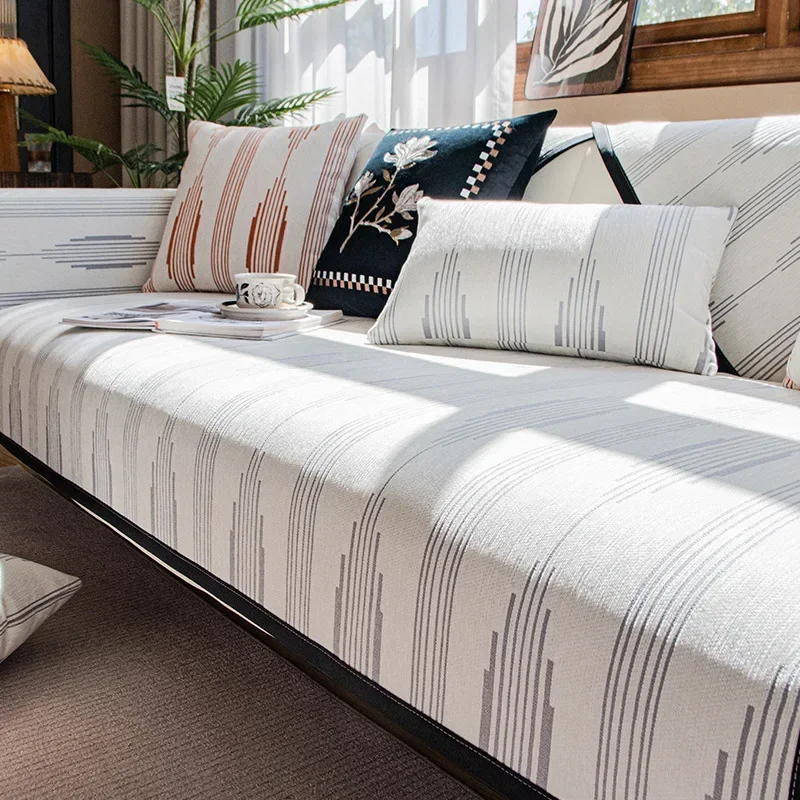 Chenille-Sofakissen, vier Jahreszeiten, universell, einfach, modern, rutschfest, Kissen, 2024, neues Leder, Sofabezug, Bezug Image