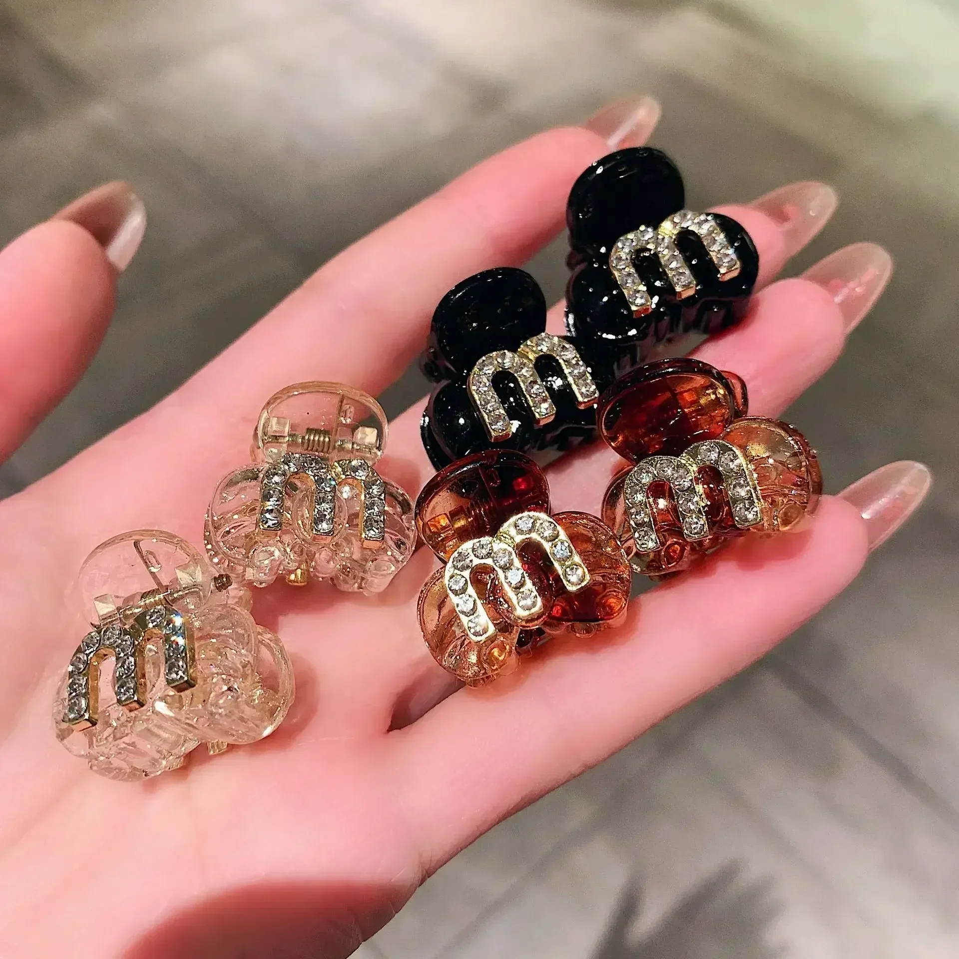 Neue Acryl Strass Pony Seite Haar Clip Stirn Clip Glänzenden Kopfschmuck Haar Clip Greifen Frauen Mädchen Haar Stil Zubehör Image