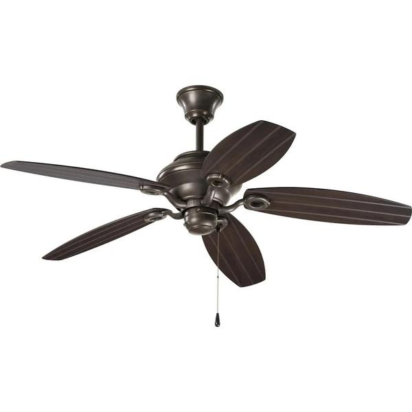 Progress Lighting 155750 - 54" Antique Bronze 5 Toasted Oak Blade Indoor/Outdoor Ceiling Fan (AIRPRO 54" 5-BLADE INDOOR/OUTDOOR CEILING FAN (P2533-20))