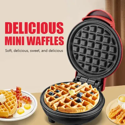 Electric Mini Waffle Maker Double-Sided Heating Home Breakfast Roaster Kitchen Small Dessert Cooking