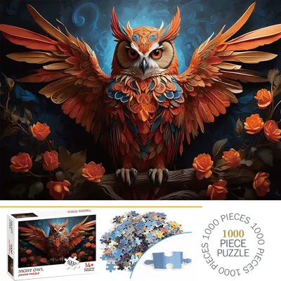 1000 Pieces Night Owl Jigsaw Puzzles for Adults Home Decor Games Family Fun Floor Puzzles