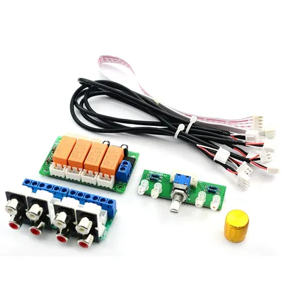 Relay 4-Way Audio Input Signal Selector Switching RCA Audio Input Selection Board of Rotary