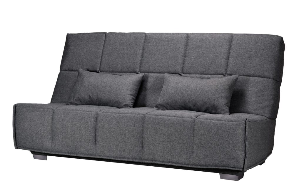 Canapé clic clac 2 places 130 x 190 cm en tissu gris foncé