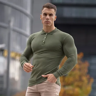 Mens Sport Running Training Tshirt Gym Fitness Bodybuilding Muscle Polos Cotton Breathable Polo