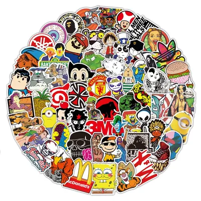 100PCS Streetwear Logo Graffiti Stickers - Urban Art Decals for Skateboards, Hydro Flasks & Tech