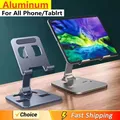 Supporto per telefono cellulare con rotazione a 360 gradi in alluminio interamente in metallo Staffa universale pieghevole design a doppio albero stabile anticaduta