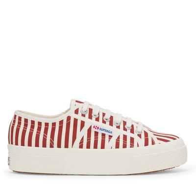 Superga 2740 Stripes Print - Off White red Trainers