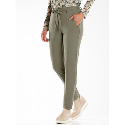 Jerseyhose INSPIRATIONEN, Damen, Gr. 42, Normalgrößen, grün (khaki), 76% Polyester, 20% Viskose, 4% Elasthan, unifarben, lang, Hosen Image