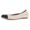 Ballerina GABOR, Damen, Gr. 38, beige (beige, schwarz), Ziegenveloursleder, Nappaleder, kontrastfarbene Details, klassisch, Schuhe, Blockabsatz, Schlupfschuh, Businesschuh mit Best Fitting-Ausstattung