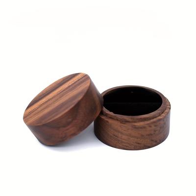 TEMU Elegant Vintage Round Wooden Jewelry Box With Viewing Window - Rings & Earrings, Fabric-lined, Tabletop Storage Organizer, Jewelry Gift Box, Jewelry Boxes Image