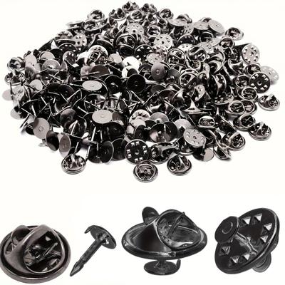 TEMU Iron Pin Backs, 50 Set - Clutch Backings, Secure Locking Clasp For Brooch, Lapel Pins, Enamel, Badges & Jewelry - Durable Tie Tack Holders, Multipurpose Metal Fasteners Image