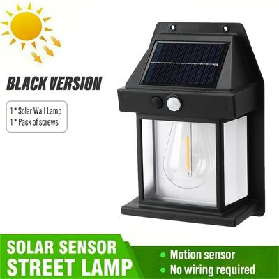 TEMU 1pc Solar Wall Light, Smart Sensor Light With 3 And Motion Sensor, Wall Light, Outdoor Patio Light Decoration Image