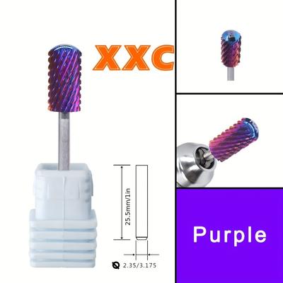 TEMU Rolinstar Hand Carbide Barrel Nail Drill Bit With Large Round Top, 6.6mm Purple, And Best Powder Remover For Nails - No Fragrance Image