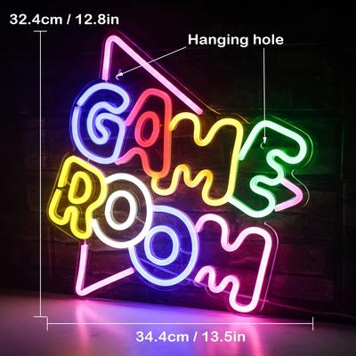 "TEMU [party Highlight] Vibrant "game Room" Led Neon Sign - Multicolor, Usb Powered Wall Decor For Home & Bedroom, , Ideal For Parties And Gifts" Image