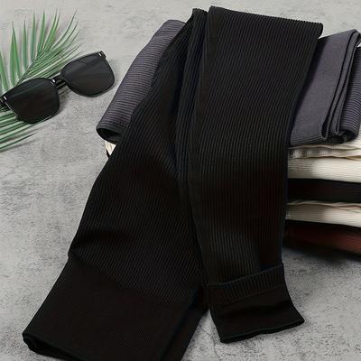 TEMU 1pc High Waist High Elasticity Striped Women's Yoga Pants, Solid Color Belly Support Breathable Sweat Absorbing Sports Pants For Cycling, Running, And Other Activitie Image