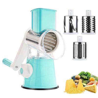 TEMU 1 Set, Multifunctional 3-in-1 Cheese Grater, Vegetable Slicer, And Fruit Slicer - Manual Food Grater For Potatoes And Vegetables, Tabletop Drum - Kitchen Gadgets For Easy Preparatio Image
