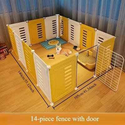 TEMU Pet Fence With A Door, Made Of Pp Material, Suitable For Small Dogs, Rabbits, Chicks, And . Sturdy, Durable, And . Image