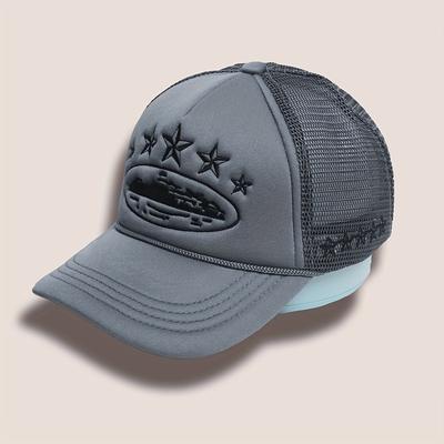 TEMU 1 Embroidered Five-star Baseball Sponge Rope Net Cap Unisex Adjustable Golf Summer Fashion Curved Brim Men's Y2k Couple Hat Image