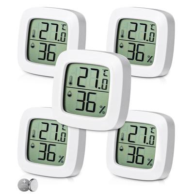 TEMU 5 Pack Indoor Thermometer Humidity Meter Thermometer, Humidity Meter Monitor With Temperature Meter Sensor, Mini Digital Temperature Meter Humidity Meter For Image